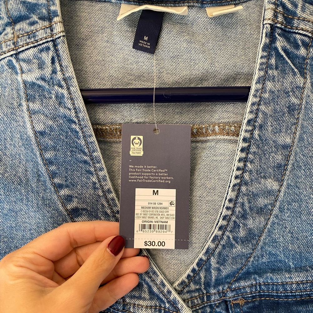 Universal Thread Blue Denim Button-Front Vest - Picture 3 of 3
